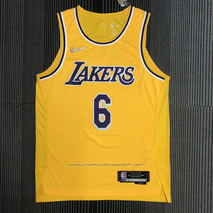 Maillot Los Angeles Lakers LeBron James #6 Icon Authentique Jaune